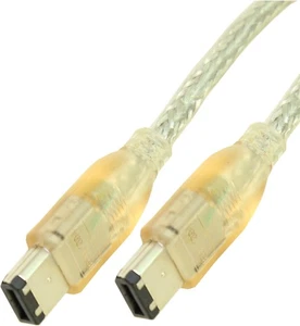 3ft 6 Pin to 6 Pin Firewire 400 / 1394 / iLink Cable Silver w/WHITE LED - Picture 1 of 2