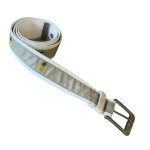 Cintura tela ananas unisex regolabile 42" bianca beige ricamata estiva - Foto 1 di 8