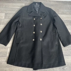 Cappotto donna nero misto lana made in England vintage taglia M - Foto 1 di 15