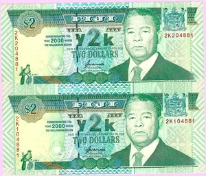 FIJI 2 DOLLAR P-102 2000 UnCut COMMEMORATIVE UNC (TK 18 937) - Picture 1 of 2