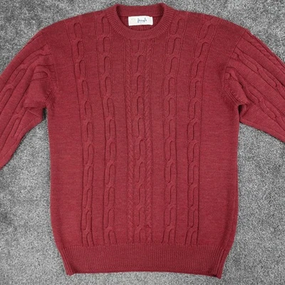 Pringle Of Scotland Wool Chunky Cable Knit Jumper Size XL Red Winter Warm Crew - Image 1 of 4