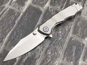 SixLeaf SL-81-10Cr15Mov-TI Folding Knife Titanium Handle Pocket Knife - Picture 1 of 11