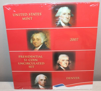 US MINT 2007 PRESIDENTIAL $1 COIN UNCIRCULATED SET 4 COINS DENVER SEALED - Image 1 of 2