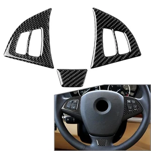 Schwarz 3-teilige Carbon-Lenkradverkleidung für BMW X5 X6 E70 2006-13 E71 08-14 - Bild 1 von 12