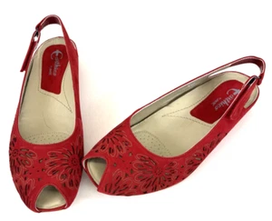 Zapatos para mujer Earthies Milos rojo brillante Soft Buck sandalias talla 9M nuevos en caja - Imagen 1 de 14
