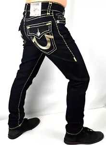 True Religion Men's Rocco Marled Lurex Relaxed Skinny Super T Jeans - 107736 - Picture 1 of 8