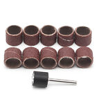 10 Pcs 12.5mm Grit 80# Sanding Bands +3.17mm Mandrel Rotary Tool Nail Drill Bits