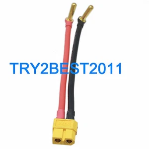 XT60 female to 5mm Low Profile Bullet Banana 12AWG 10CM Wire for lipo Battery - Picture 1 of 1