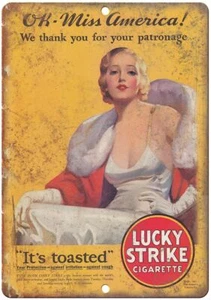 Lucky Strike Zigarette It's Toasted Tabak 12" x 9" Reproduktion Blechschild Y53 - Bild 1 von 1