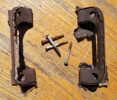 Tiradores de manija de 2 puertas techo rígido Fleetline Chevy Chevrolet 49 50 51 52 1949 1950 1952 Foto 1 de 4