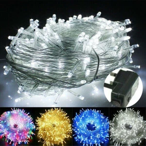 Mains Plug in Fairy String Lights Flashing 8 modes Christmas Tree Outdoor Garden - Picture 1 of 24
