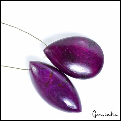 Натуральная красная рубиновая смесь кабошон 182,20 карата боковые сверленные бусины бриолеты драгоценные камни 31-41 мм - Изображение 1 из 4