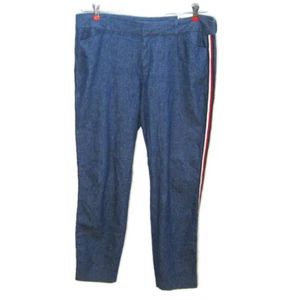 Old Navy Pixie Damen (Größe 10 34 x 27) blaue Jeans vorne flach Baumwolle Leinen Hose - Bild 1 von 4