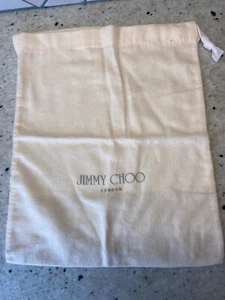 JIMMY CHOO WEISS BAUMWOLLE STAUBBEUTEL LOGO SCHUHE REISE AUFBEWAHRUNG 13,5x10 - Bild 1 von 4