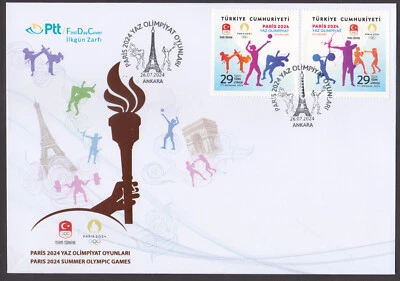 TURKEY - 2024 SUMMER OLYMPIC GAMES, PARIS - 2V FDC - Image 1 of 4