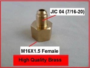 Fitting JIC 1/4 AN 04 UNF 7/16-20 Male Flare to Metric M16 M16X1.5 Female - Picture 1 of 1