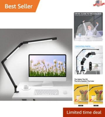 LED Desk Lamp with Adjustable Swing Arm - 4 CCT Modes & 5 Brightness Levels - Image 1 of 4
