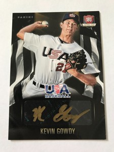 2015 Panini USA Baseball /49 Kevin Gowdy Black Gold Rookie Auto RC Dodgers