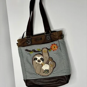 Chala Sloth Striped Shoulder Bag With Wallet And Key Charms - Picture 1 of 7