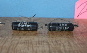 Vintage Cornell Dubilier Black Cat Capacitors Caps .03 1600VDC NOS Quantity 2 - Picture 1 of 3