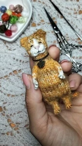 Amigurumi crocheted Cat.Tiny Orange Cat.Ginger Crochet Cat.Handmade Kitty. - Picture 1 of 2
