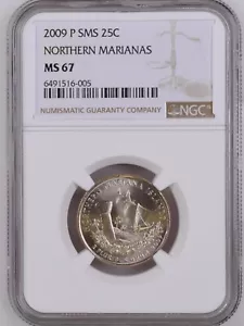 2009 P Northern Marianas Quarter SMS NGC MS67 - 25c Satin MS 67 - Picture 1 of 2