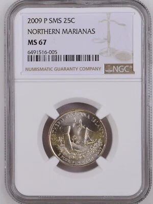 2009 P Northern Marianas Quarter SMS NGC MS67 - 25c Satin MS 67 - Image 1 of 2