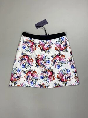 Novo com etiquetas! Saia feminina Emanuel Ungaro estampa floral de seda tamanho EUA 8 / I 42 - Imagem 1 de 4