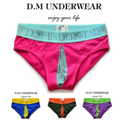 Men's Sexy Cotton Underwear Mesh transparent Pouch Underpants Briefs Bikini - Image 1 of 4