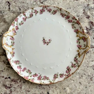 Limoges Cake Plate Handled CH. FIELD HAVILAND LIMOGES Gilt Floral 10” Porcelain - Picture 1 of 4