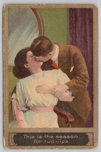 This is the Season for Two-lips Gentleman Kissing Pretty Lady UNP - Picture 1 of 2