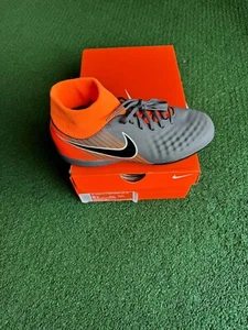 Nike Jr ObraX 2 Academy DF TF Kids' Soccer Shoe - Gray/Orange - Picture 1 of 5