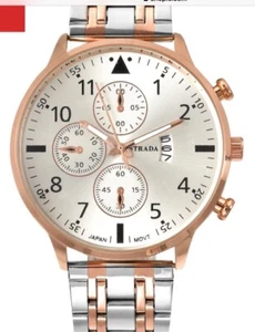 STRADA WATCH with silver time date face, Chronograph design. - Picture 1 of 12