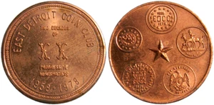 Medalla Club Moneda East Detroit Michigan, 1958-1978 (04170) - Imagen 1 de 3