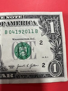 Fancy Serial Number $1 2021 B 04 19 2011 B DOB Apr 19 2011 - Picture 1 of 10