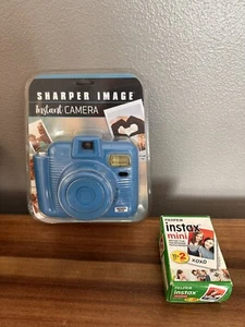 SHARPER IMAGE Instant Camera with Flash, Model 1009078 NEW - BLUE W/ New Film - Picture 1 of 5
