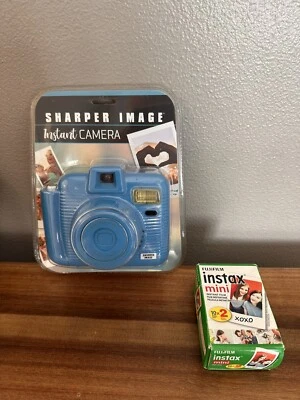 SHARPER IMAGE Instant Camera with Flash, Model 1009078 NEW - BLUE W/ New Film - Image 1 of 4