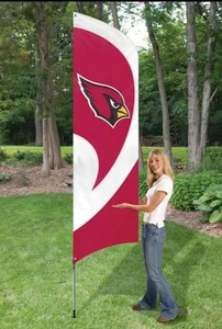NFL Arizona Cardinals TEAM FLAG 8.5’ Tall, 11.5' Pole Nylon Banner Yard Sign - Picture 1 of 18