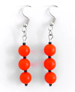 Pendientes Halloween Naranja Negro Cuentas Pierced Fiesta Plata Otoño Otoño Moda - Imagen 1 de 2
