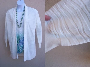 Chico's Cárdigan Blanco Suéter Talla 1 S M 8 10 Animal Print Textura Tejido Chaqueta - Imagen 1 de 9