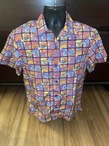 NWT Disney Button Up Shirt Size Small Purple Figment Food And Wine Festival - Picture 1 of 7