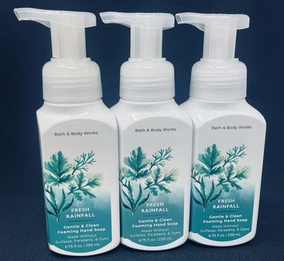 3 Bath & Body Works FRESH RAINFALL Gentle & Clean Foaming Hand Soap 8.75 oz, x3 - Image 1 of 2