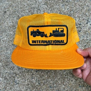 Vintage International Trucker Hat Cap OS Men Yellow Full Mesh USA 80s Deadstock - Bild 1 von 9