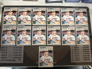 Lote de tarjetas de error Fleer BILLY RIPKEN 13-1989 ~ CASI NUEVO-COMO NUEVO+ ~ (variante CAJA NEGRA F) - Imagen 1 de 5