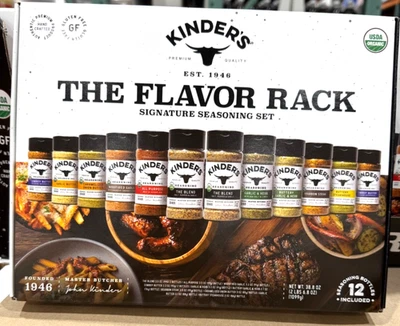 Kinder’s The Flavor Rack Signature Seasoning Gift Set 12 Bottles Holiday 7/2027