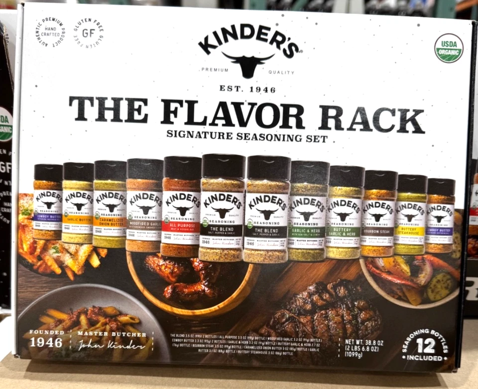 Kinder’s The Flavor Rack Signature Seasoning Gift Set 12 Bottles Holiday 7/2027 - Image 1 of 4