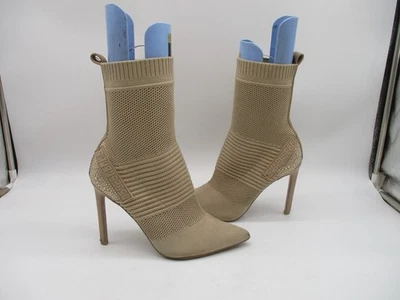 Steve Madden Maxwelle Beige Knit Sock Rhinestone Stiletto Boots Womens SZ 9.5 M - Image 1 of 4