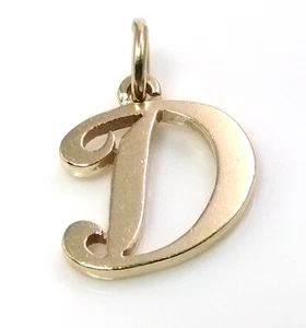 James Avery 14K Yellow Gold Script Initial Letter D Charm FZZ - Picture 1 of 2
