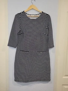 Talbots Dress Women 8P Navy White Striped Nautical Coastal Beach Vacation - Picture 1 of 7