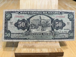 1962 50 Sucres Banknote from Ecuador Good Condition - Picture 1 of 2